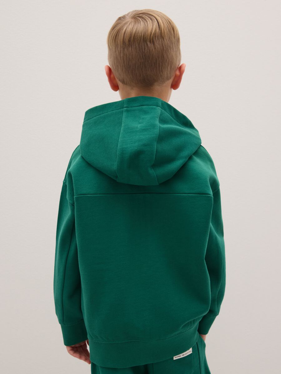 Felpa da bambino in puro cotone verde regular fit_1