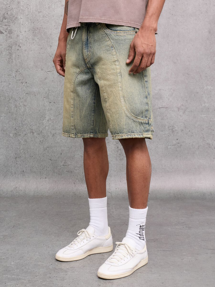 Denim Shorts Washed Light Blue & Tea_1