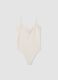 White fitted stretch-cotton bodysuit with lace_0