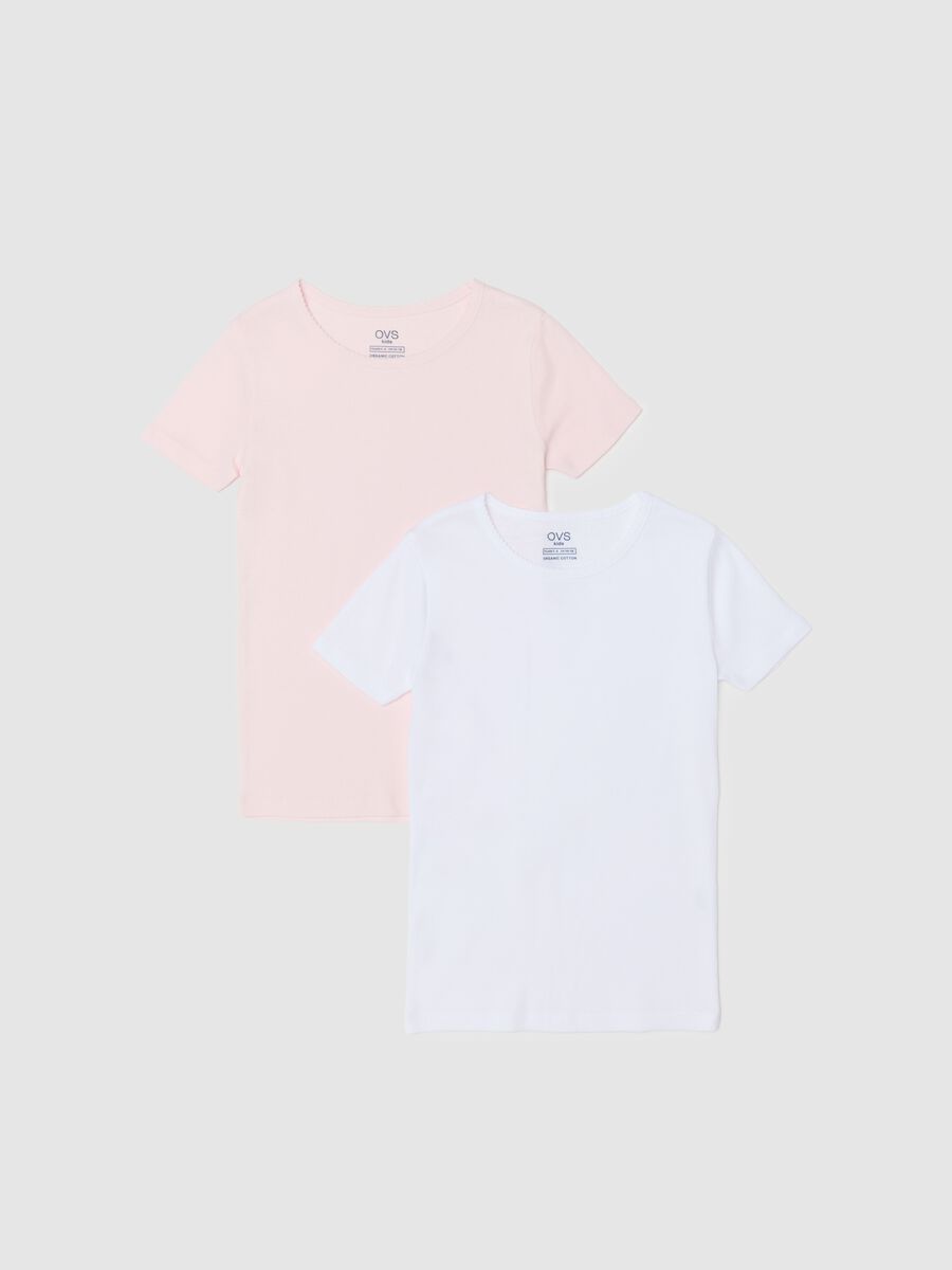 Girls' multicolour t-shirt twin-pack in pure cotton regular fit_0
