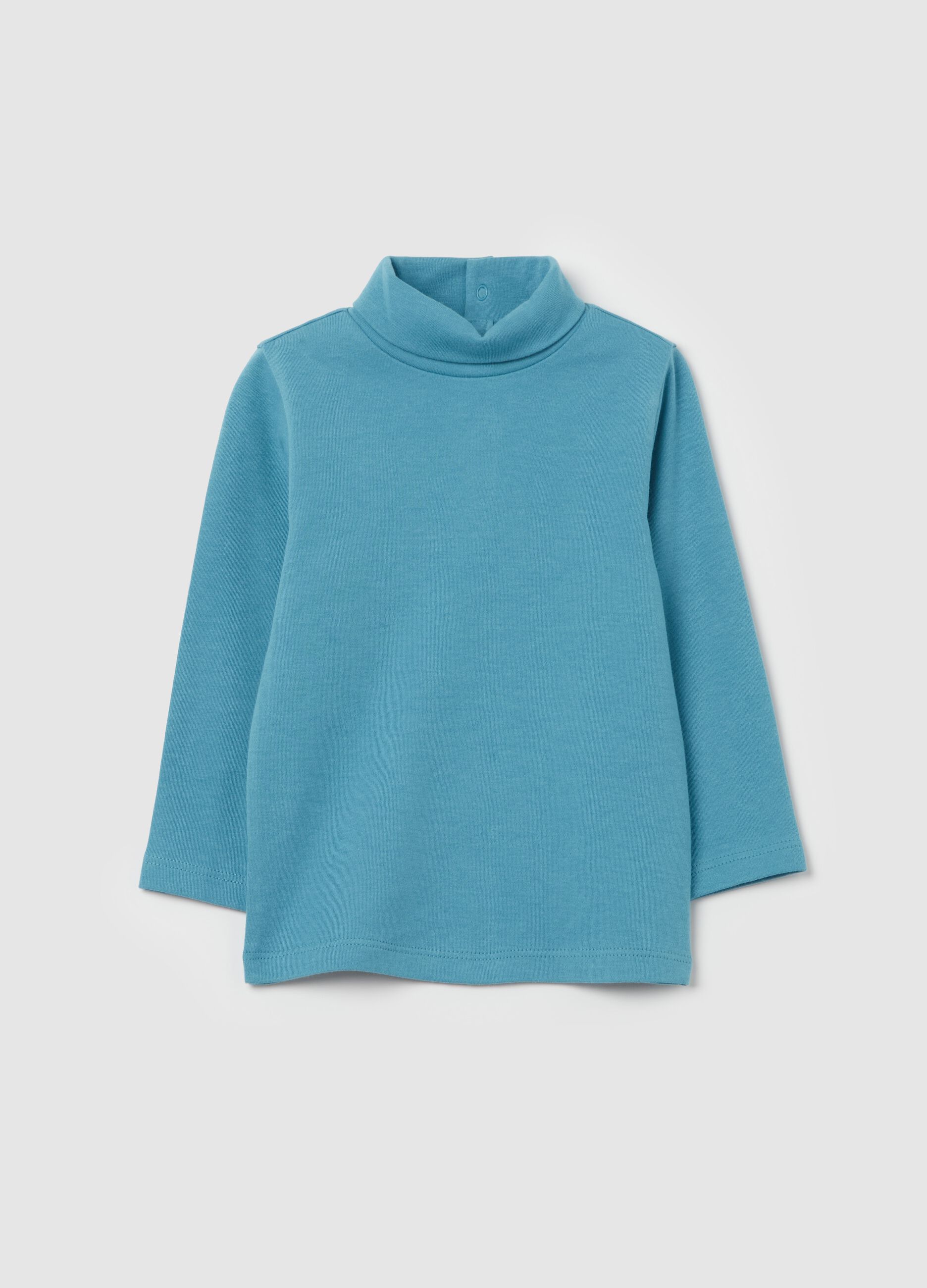 Long-sleeved T-shirt with high neck