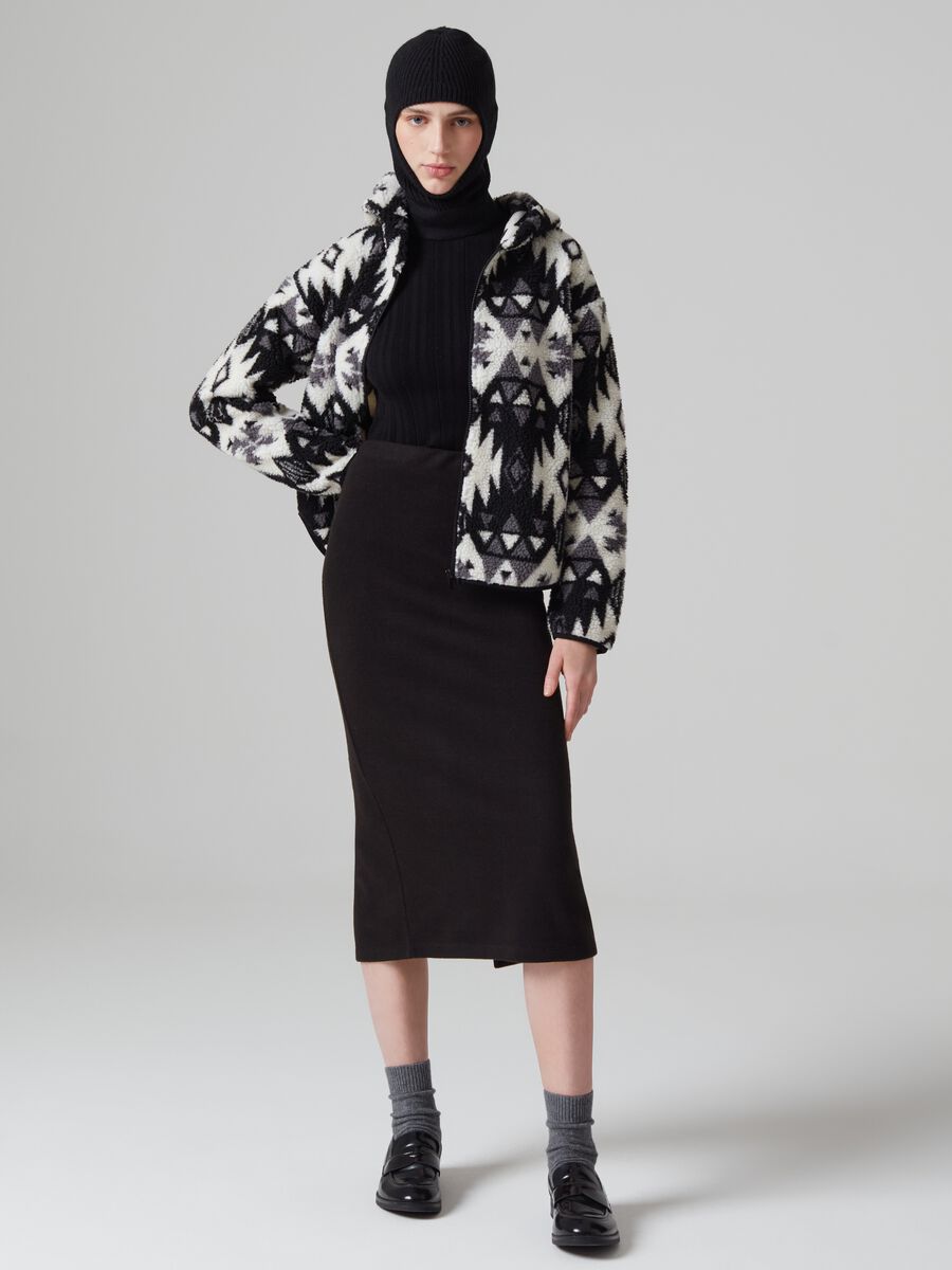 Full-zip in sherpa fantasia ikat_0