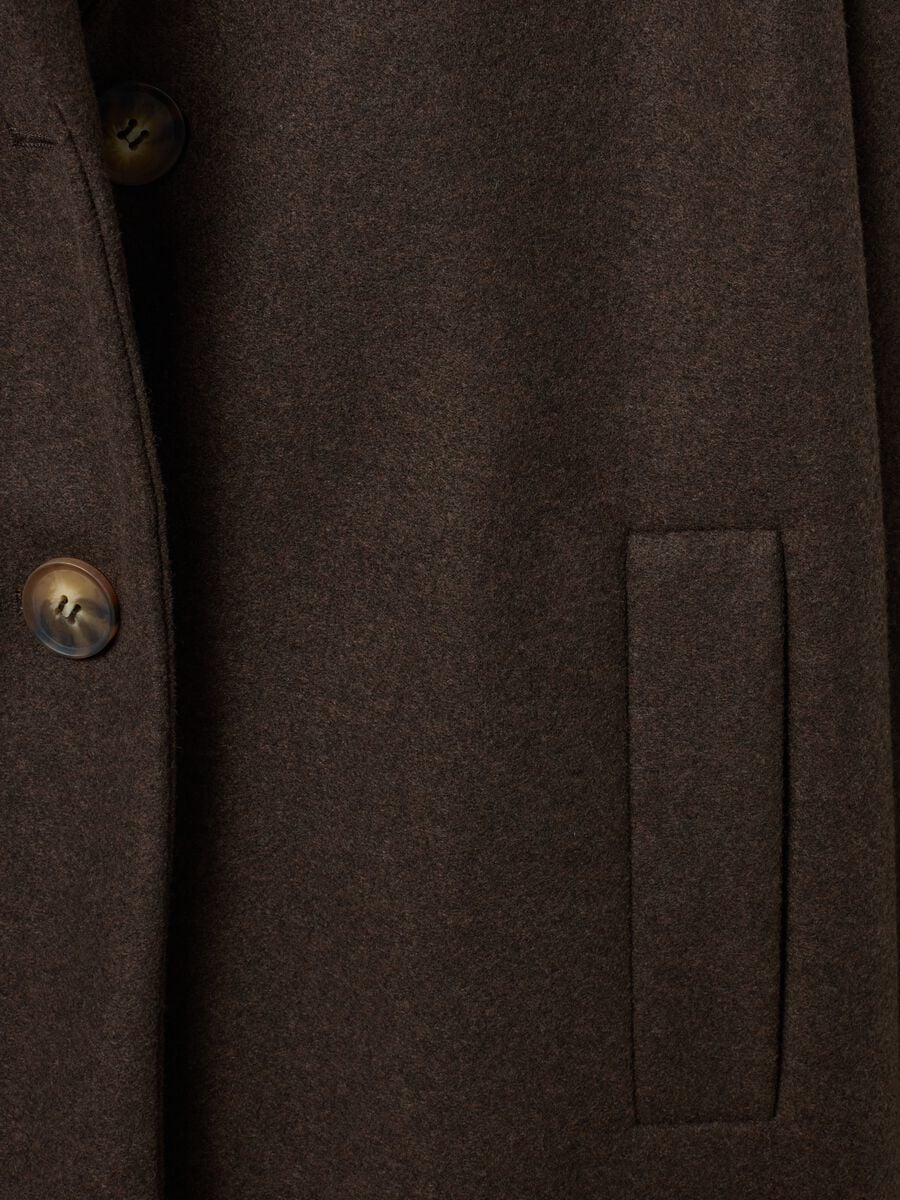 Cappotto marrone regular fit con rever e bottoni_5