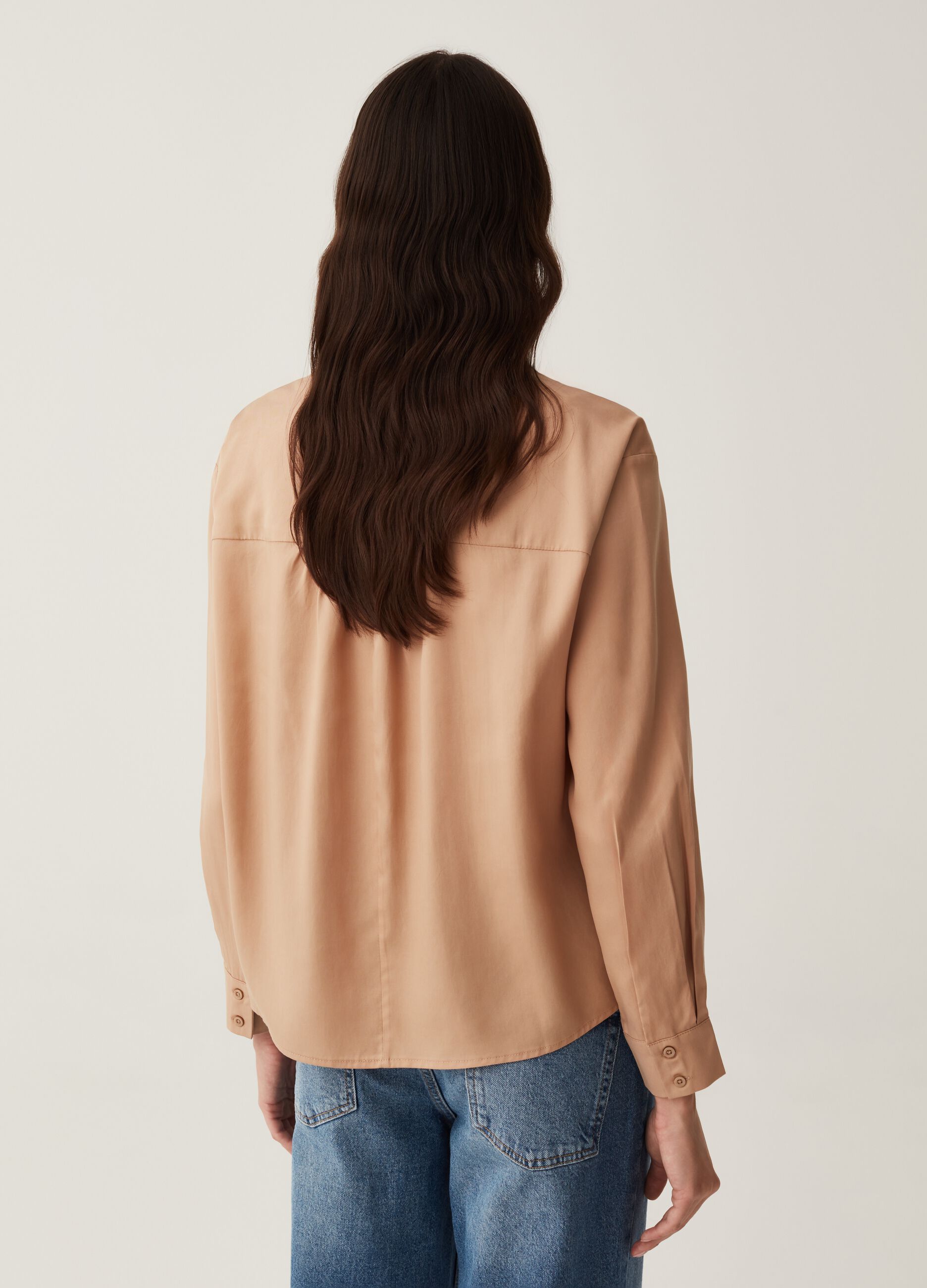 Camicia in Lyocell collo alla coreana_2