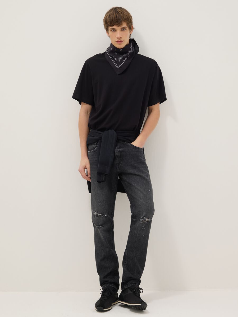 T-shirt in puro cotone nero boxy fit_2