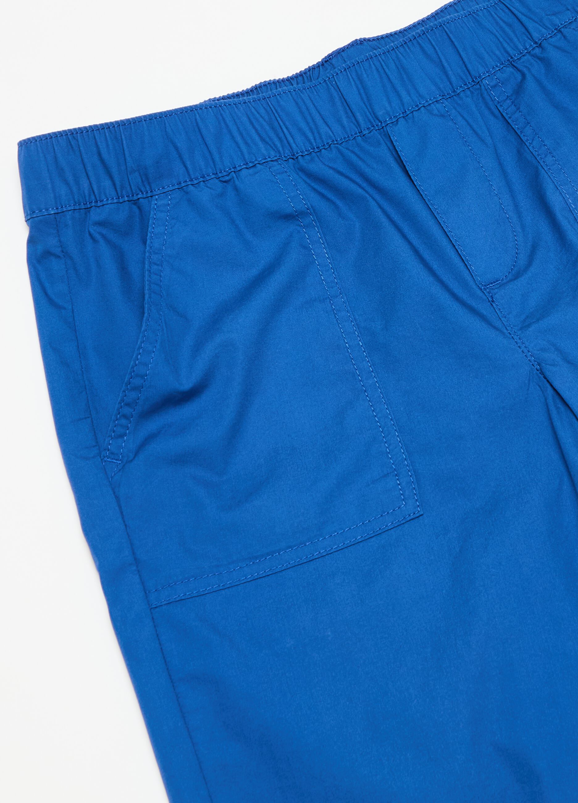 Pull-on Bermuda shorts in poplin