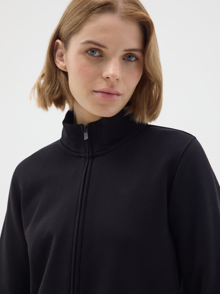 Black cotton blend sweatshirt regular fit_2