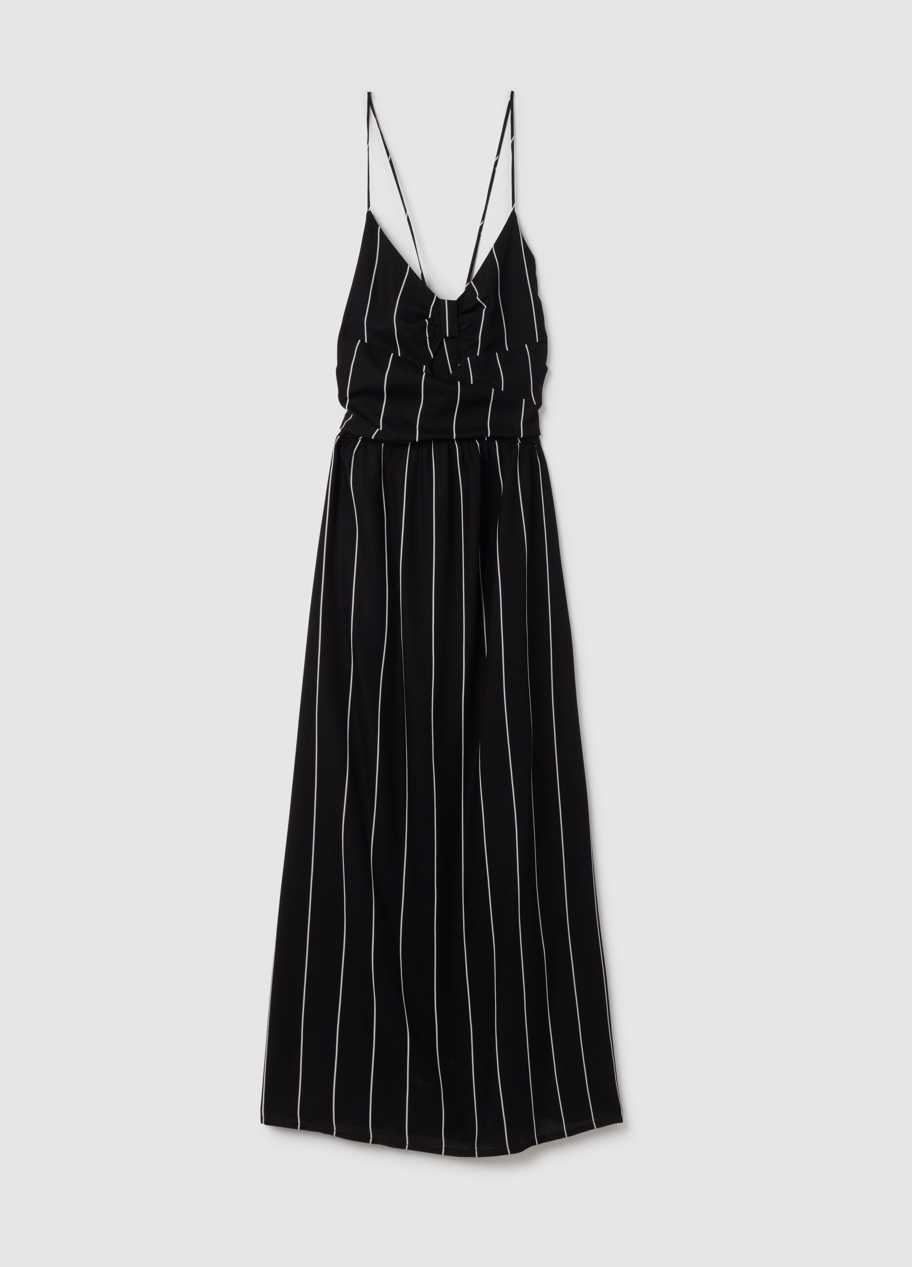 Women's long dress in pure multicolour viscose slim fit