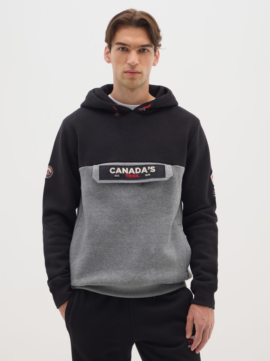 Multicolour hoodie with front pocket in cotton blend_0