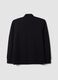 Navy full-zip sweatshirt in stretch piqu&eacute; with ribbed collar_2