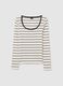 Ribbed T-shirt with striped pattern_4