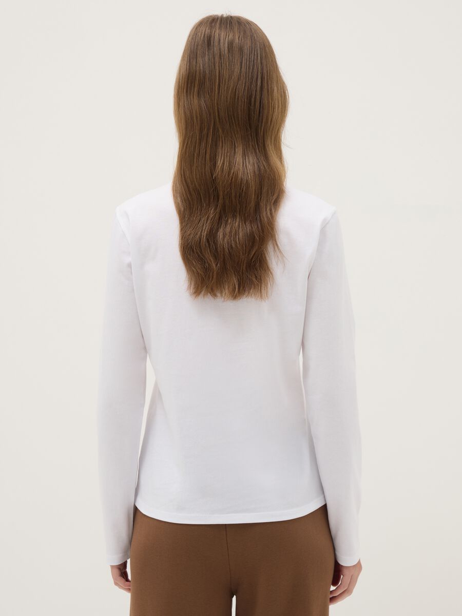 White long sleeve t-shirt in pure cotton regular fit_2