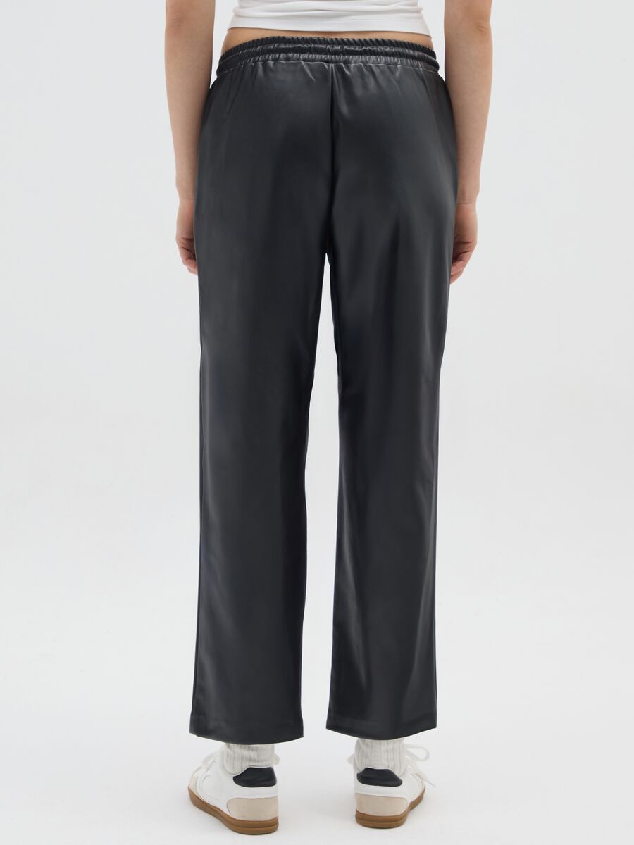 Black stretch blend leggings_2