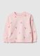 Pink crew-neck sweatshirt for girls in pure cotton regular fit with designs_0