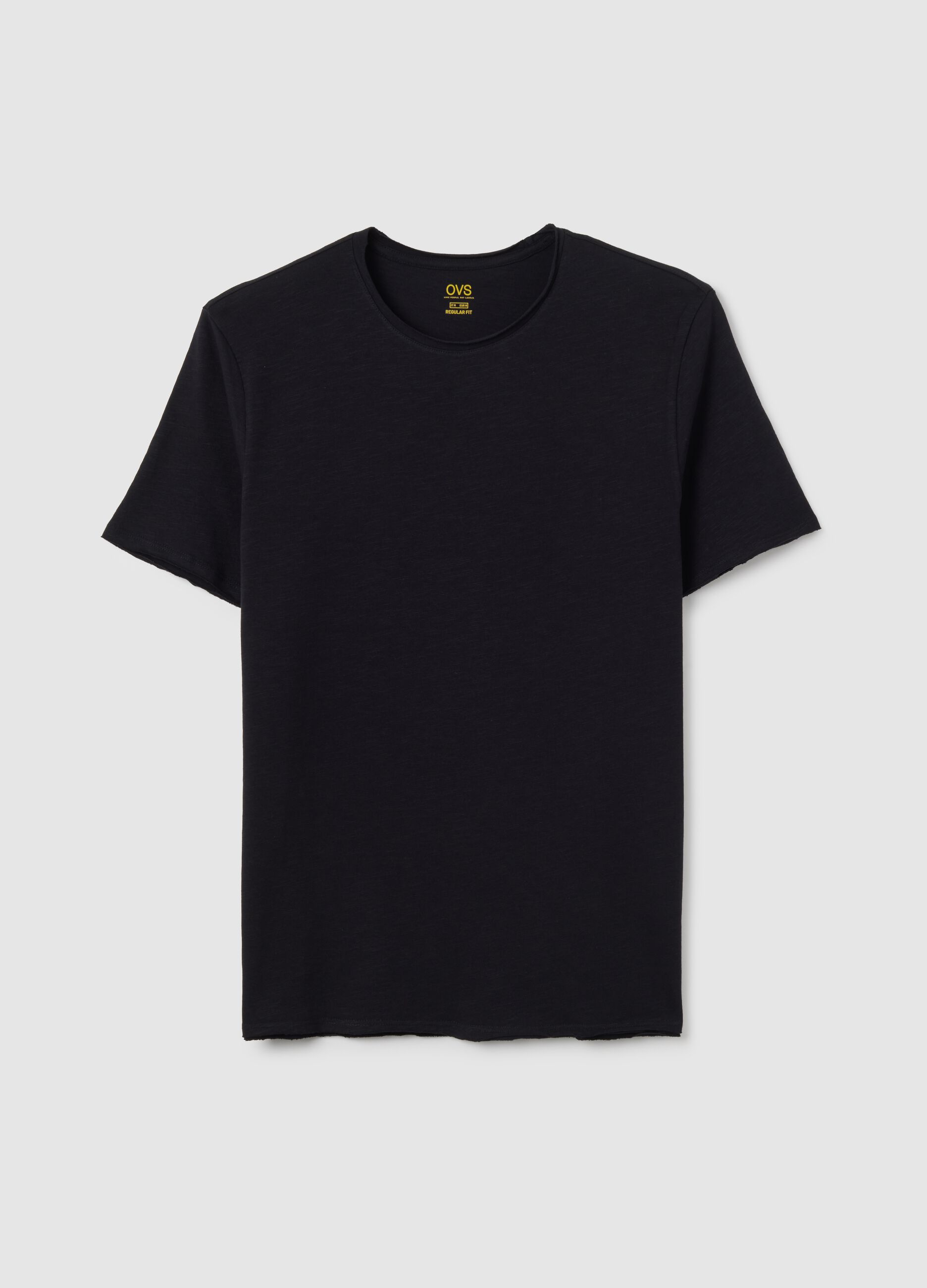 Men's black pure cotton t-shirt regular fit