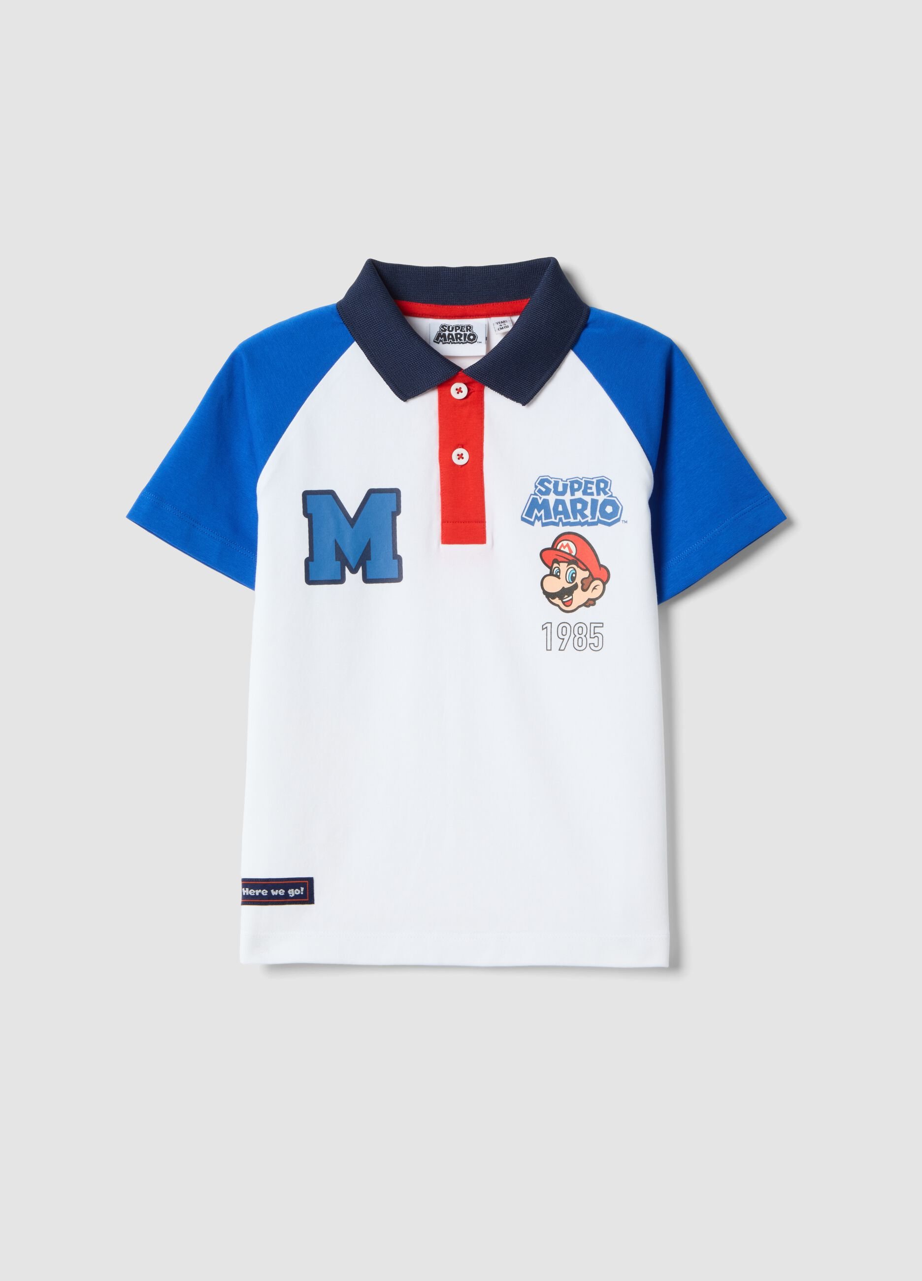 Multicolour stretch cotton oversized fit polo shirt for kids