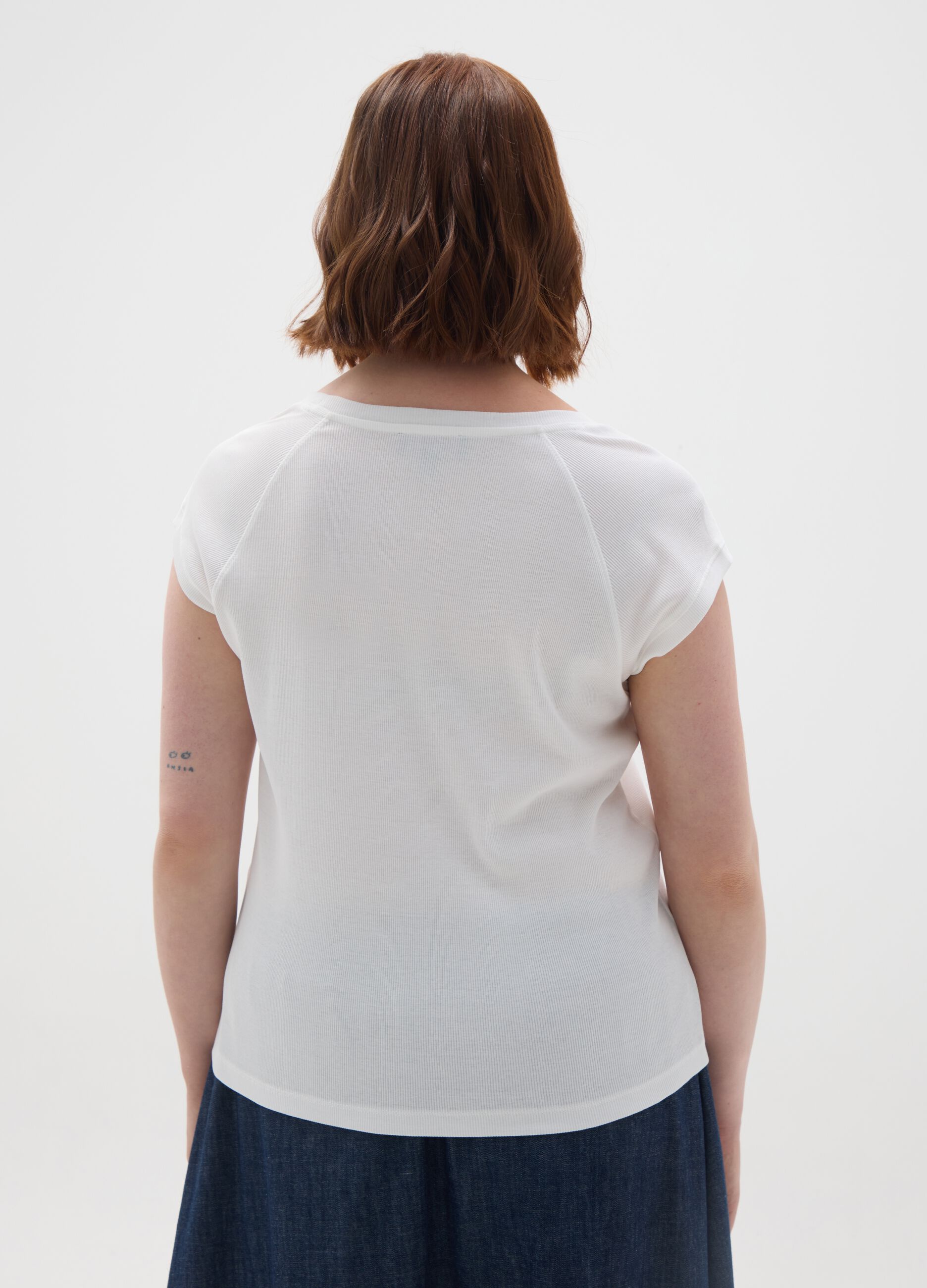 Women's white pure cotton top
