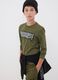 Green pure organic cotton slogan T-shirt for boys_0