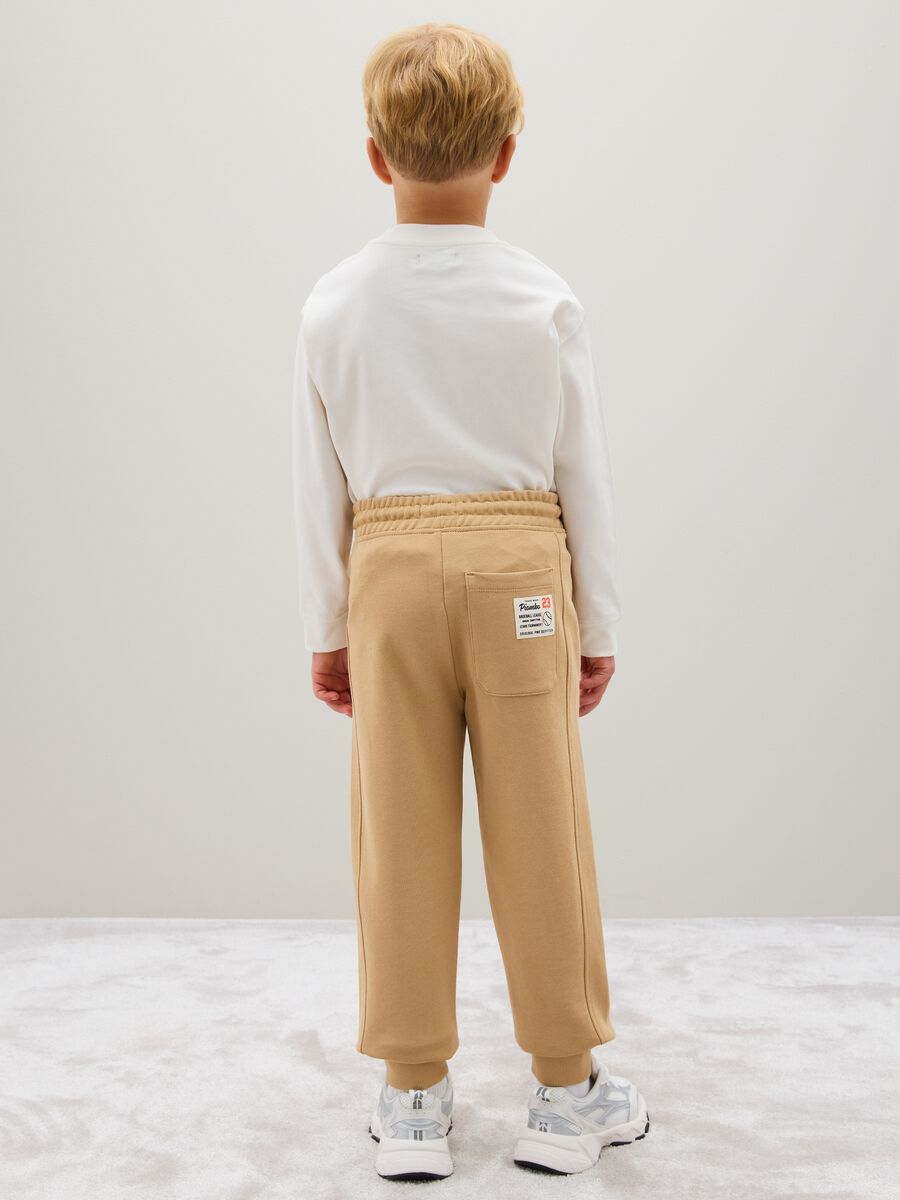 Children's trousers in pure beige cotton regular fit_2