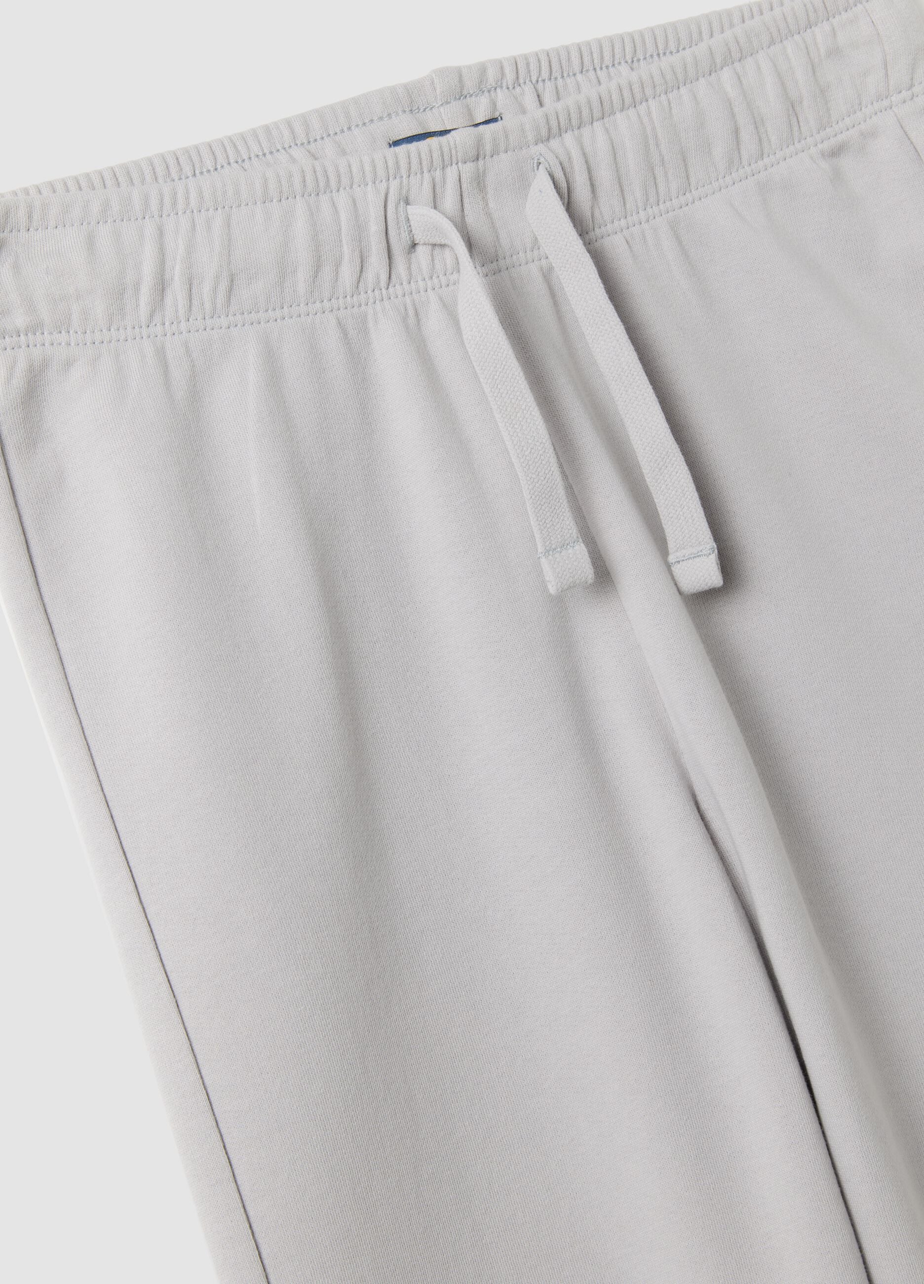 Grey pure organic cotton jogger trousers for boys, relaxed fit