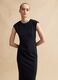 Sleeveless blue viscose blend slim fit dress with zip_3
