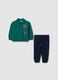Green regular fit boys' outfit in pure cotton_0