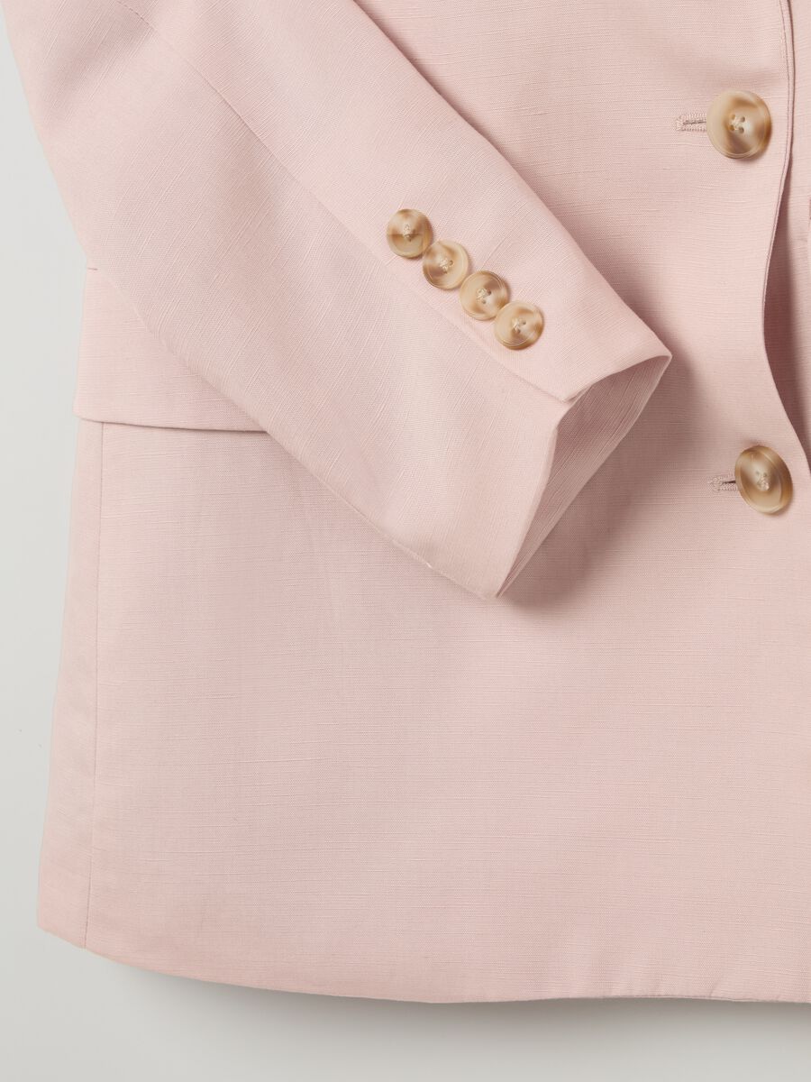 Double-breasted blazer in Lyocell and linen_5