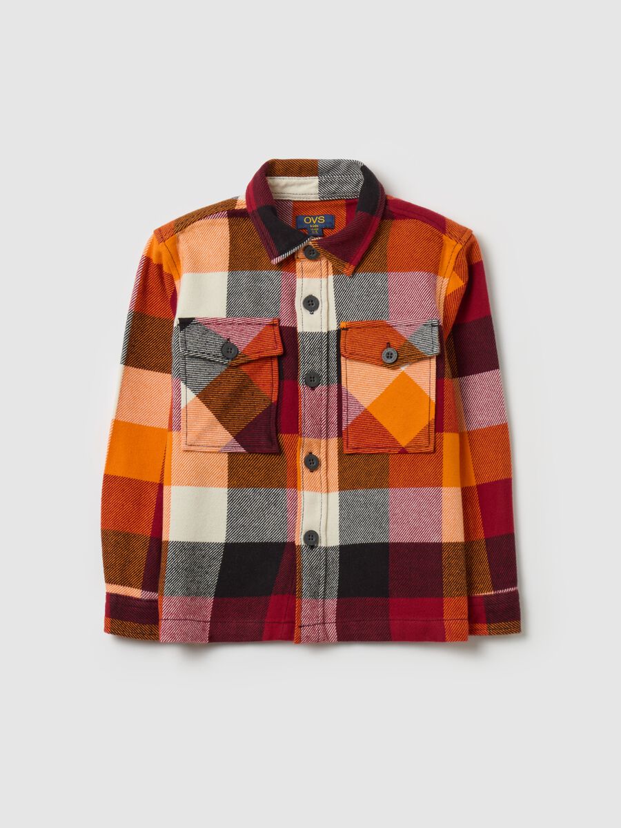 Shacket in flannel with check pattern_0