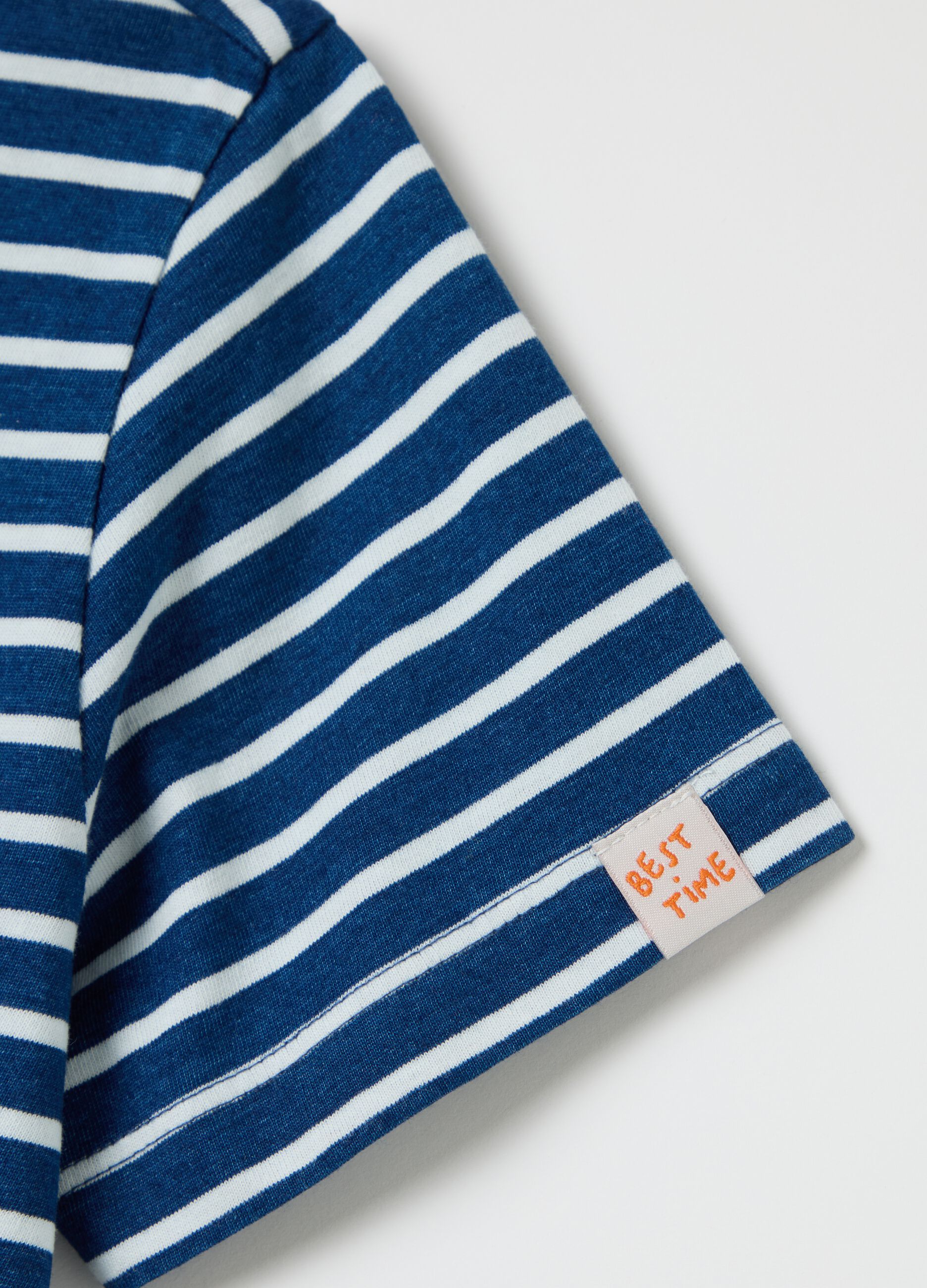 Polo a righe da bambino in puro cotone multicolor regular fit