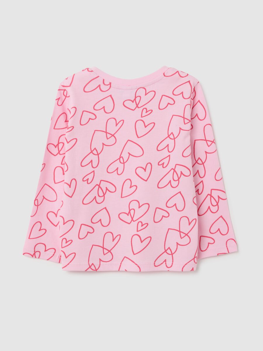 Girls' pink pure cotton long sleeve top - regular fit_1