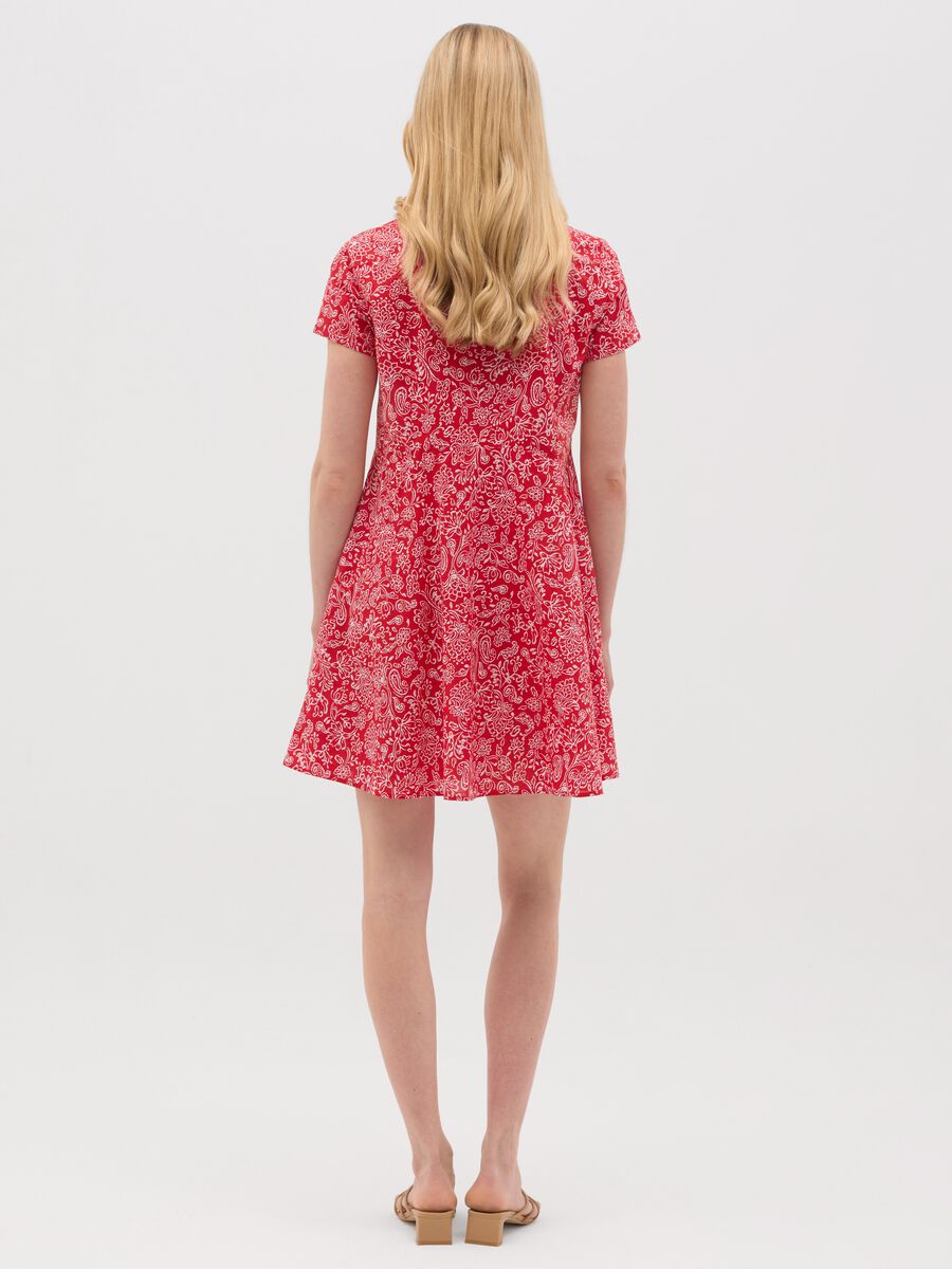 Red cotton dress with floral pattern by Ovs_2