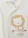 White pure cotton baby romper with lions_3