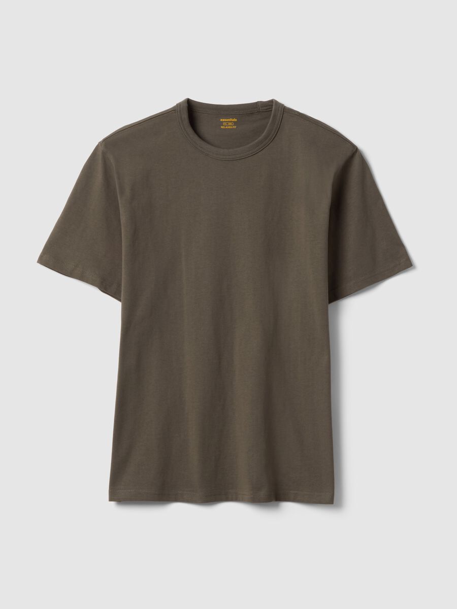 T-shirt girocollo in puro cotone verde relaxed fit_4