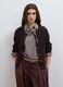 Brown pure cotton crew-neck knit cardigan_2