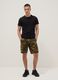 Green cotton cargo shorts_0