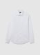 White slim fit cotton blend shirt_0
