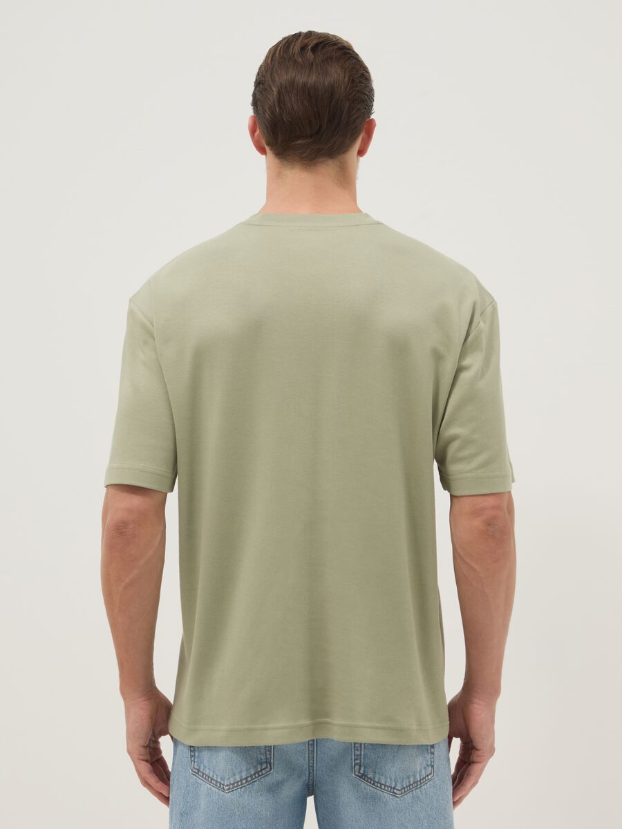 Green pure cotton short-sleeve T-shirt, relaxed fit_3