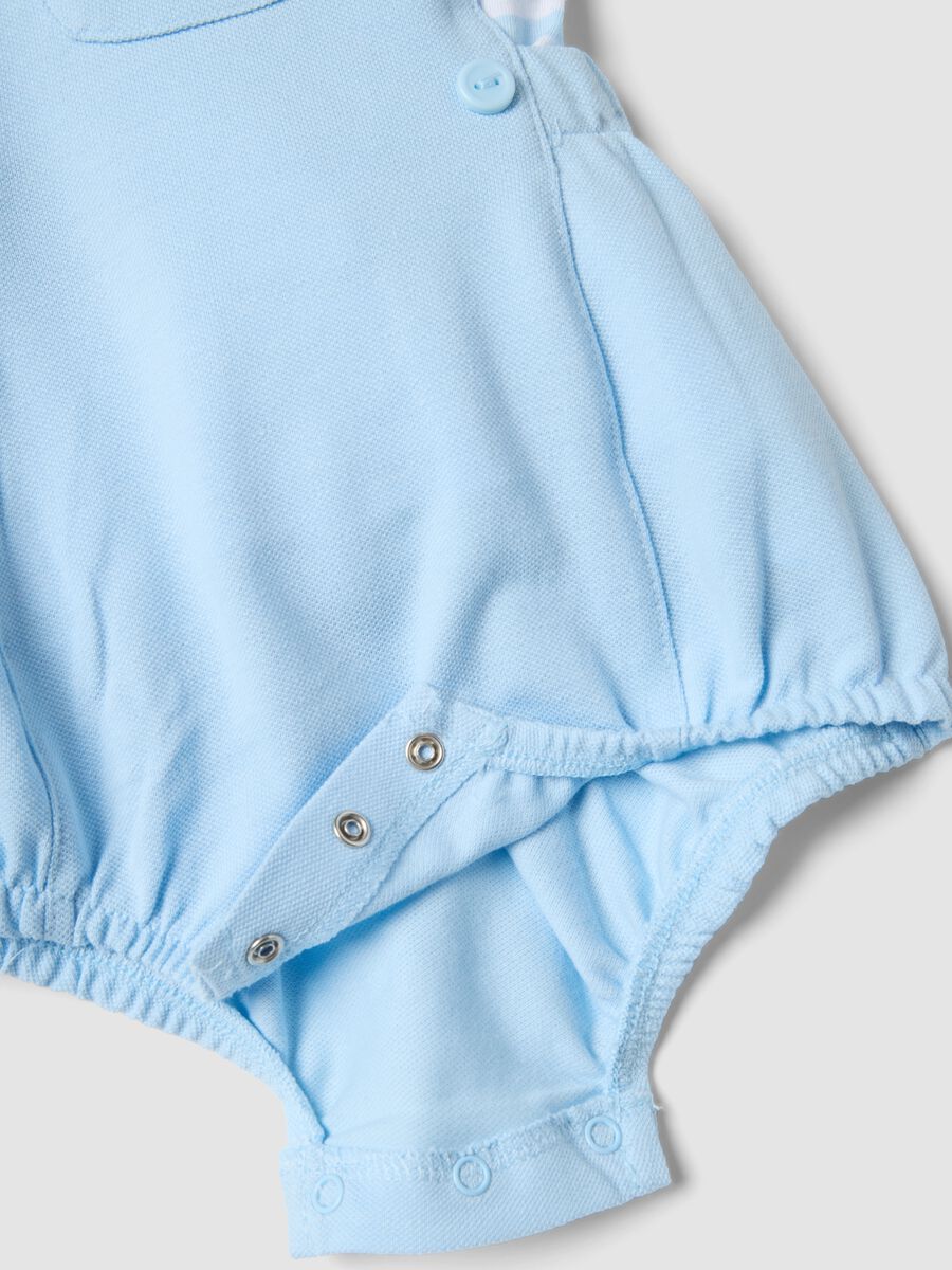 Set in puro cotone bianco e azzurro per neonati_2