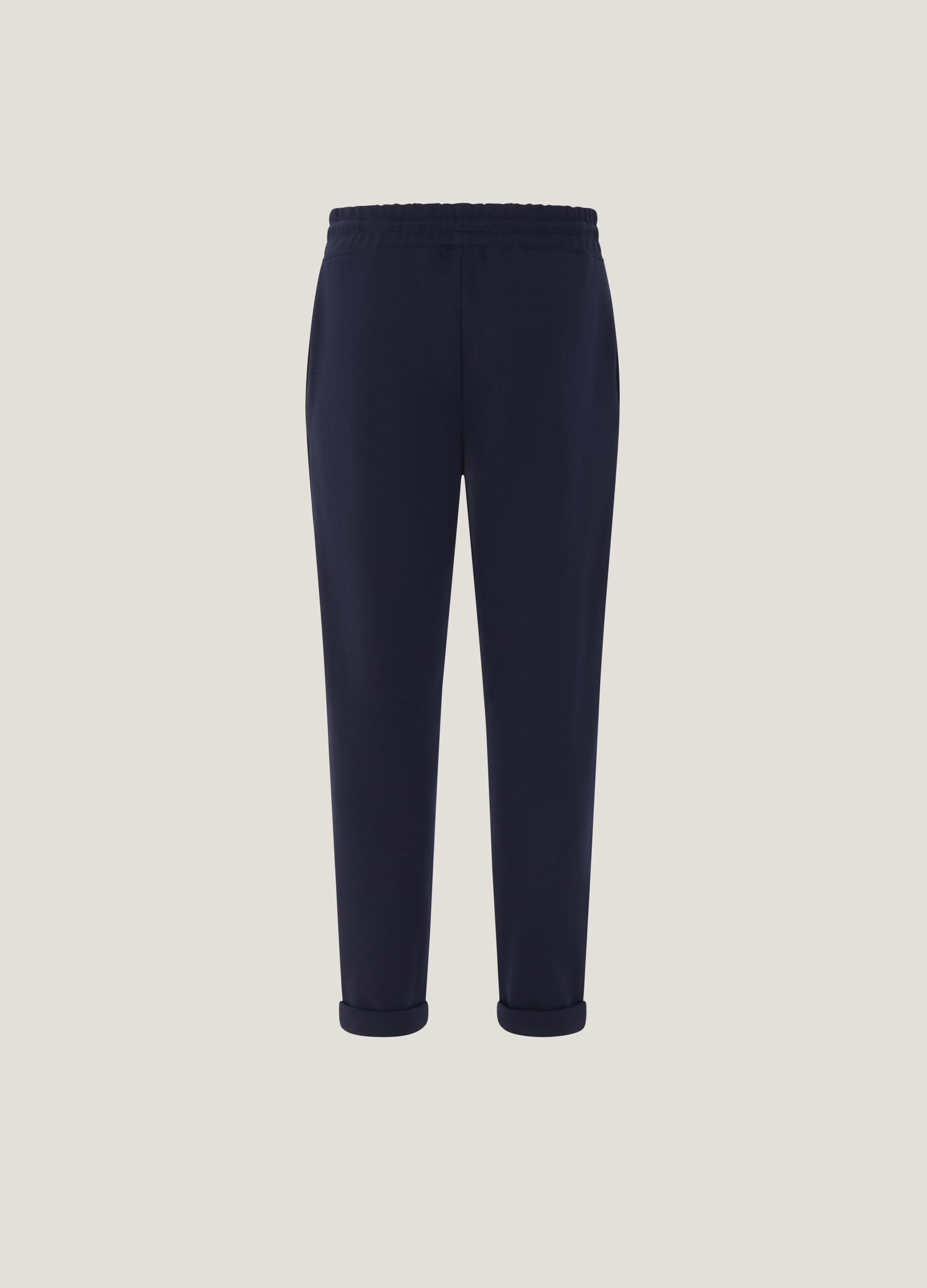 Joggers in felpa con cuciture in rilievo_1