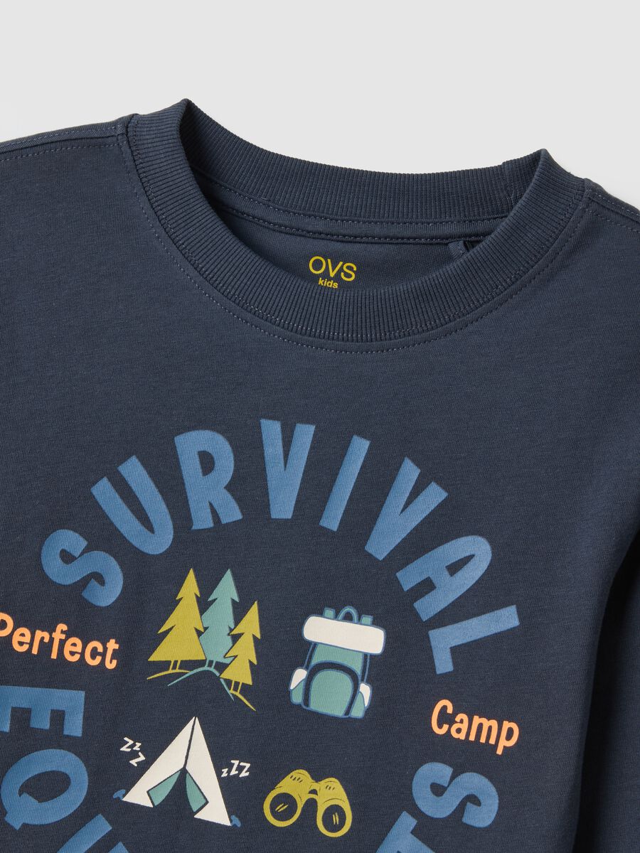 Children's blue pure cotton t-shirt regular fit with print_2