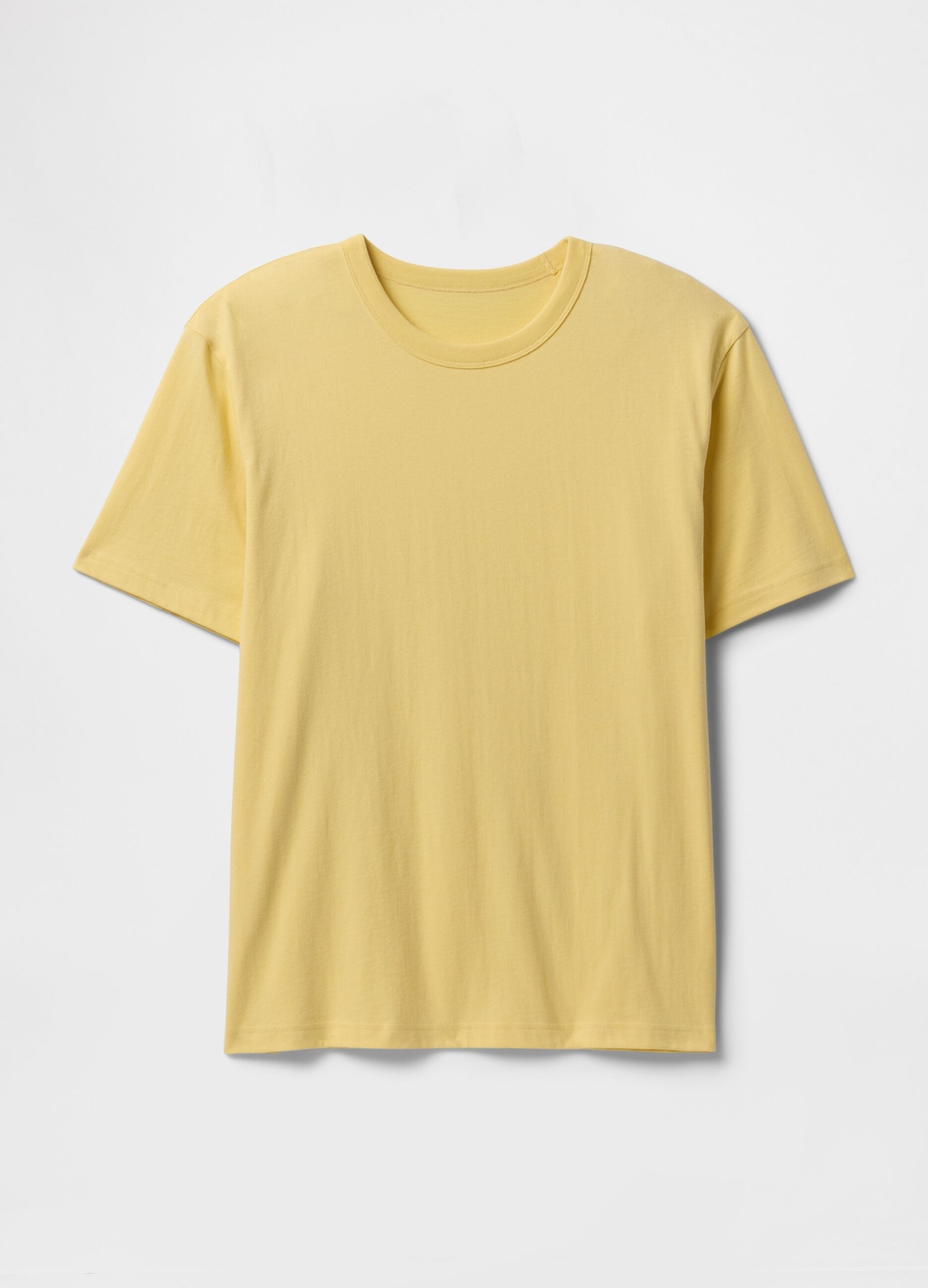 Short Sleeve Yellow Cotton T-shirt