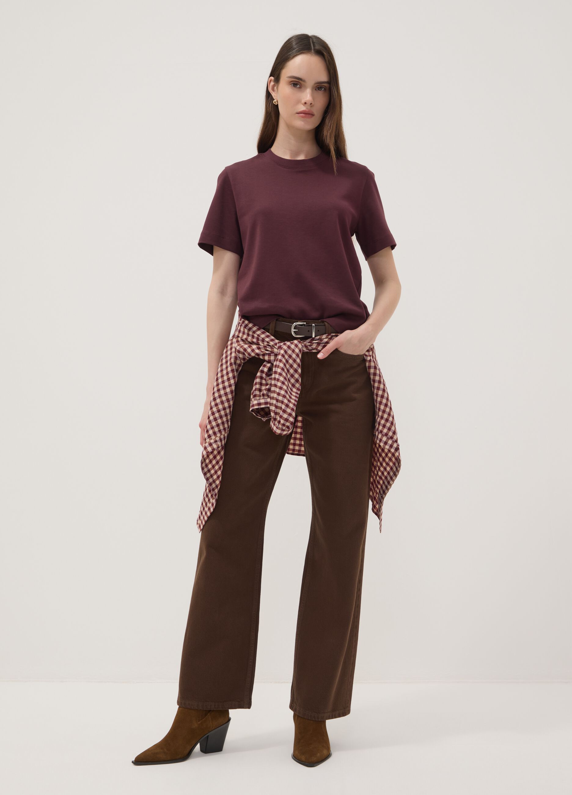 Purple pure cotton relaxed-fit T-shirt