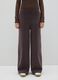 Brown stretch cotton trousers with oversized fit_1