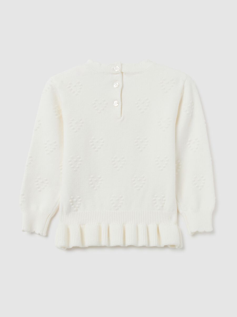 Girl's White Regular Fit Sweater_1