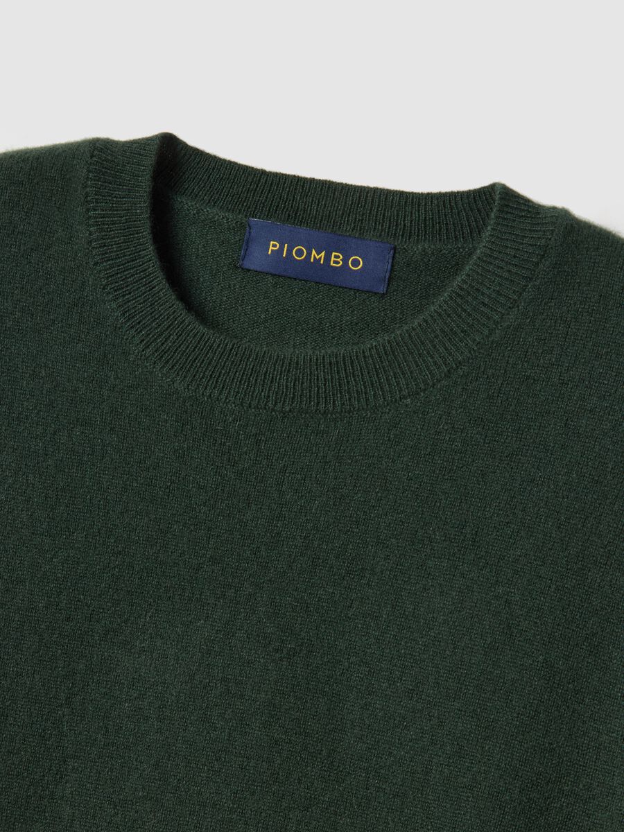Green crewneck pullover in pure cashmere, regular fit_5