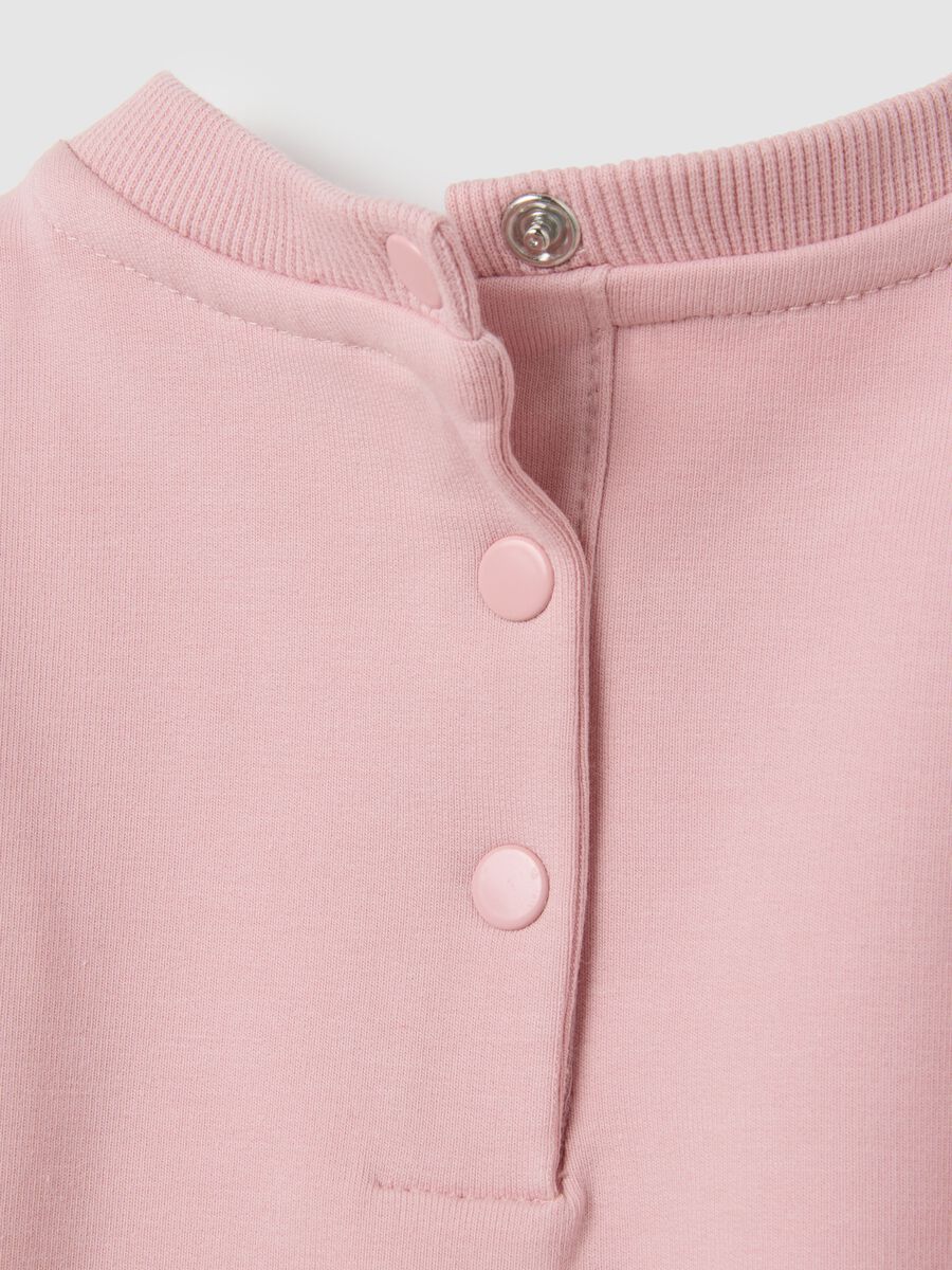 Pink stretch cotton sweatshirt and leggings set for girls_2