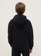 Black sweatshirt for boys in pure cotton with oversized fit, hood and zip_1