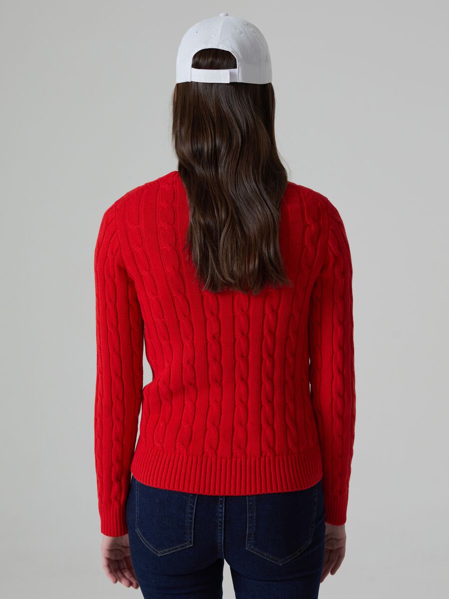 Ribbed pullover with cable-knit design_1