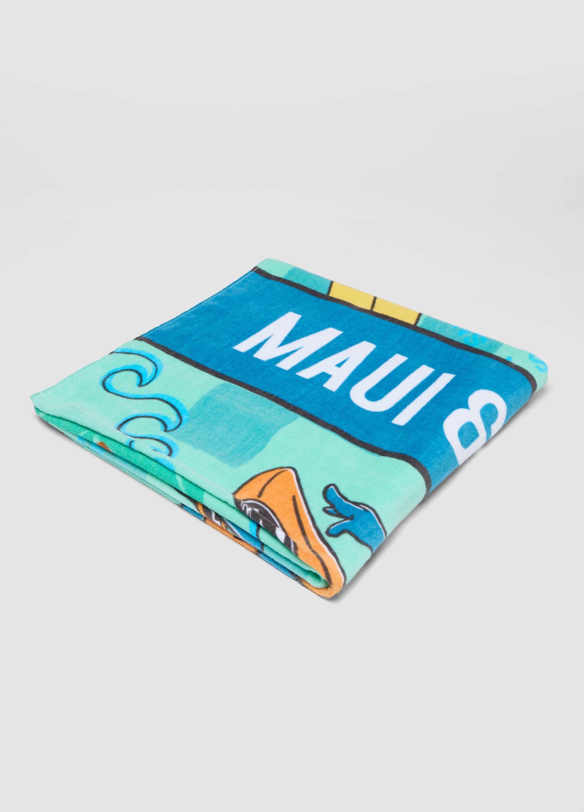 Blue pure cotton beach towel
