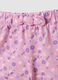 Pink pure cotton shorts with floral print_2